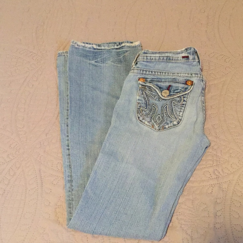 EUC MEK jeans with detailed pockets and stitching